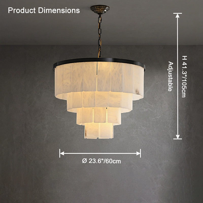 Antizer Modern Tiered Alabaster Chandelier