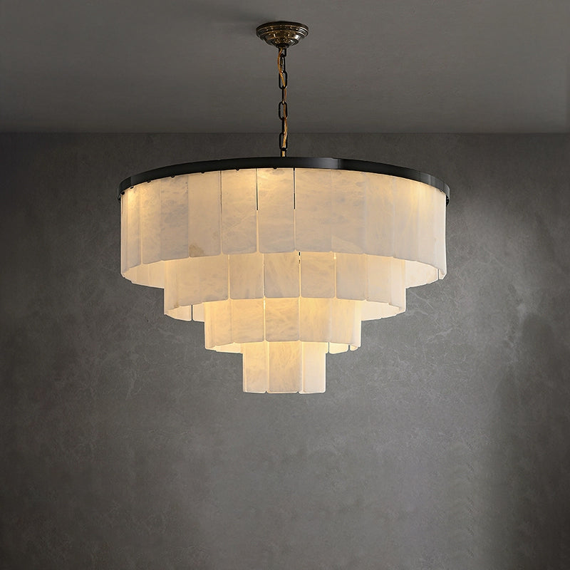 Antizer Modern Tiered Alabaster Chandelier