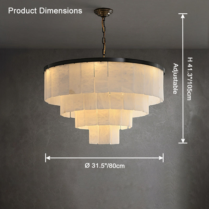 Antizer Modern Tiered Alabaster Chandelier