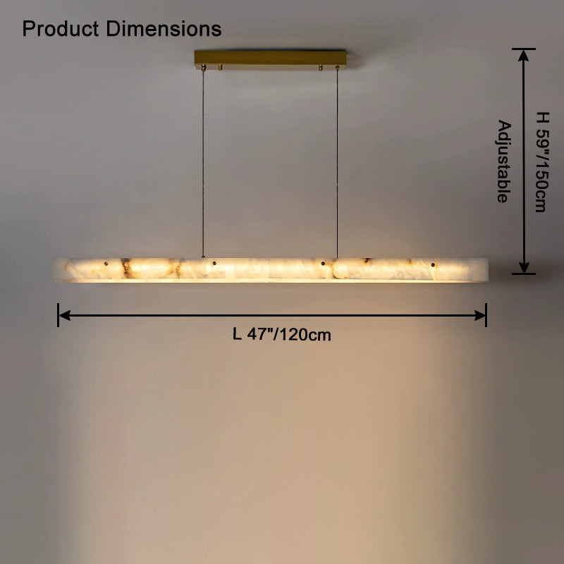 Antizer Modern Minimalist Linear Alabaster Chandelier
