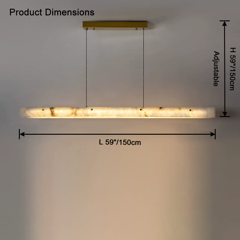 Antizer Modern Minimalist Linear Alabaster Chandelier