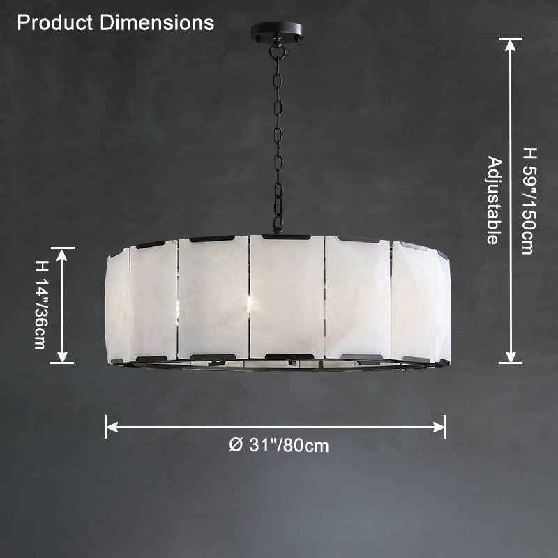 Antizer Modern Round Alabaster Chandelier