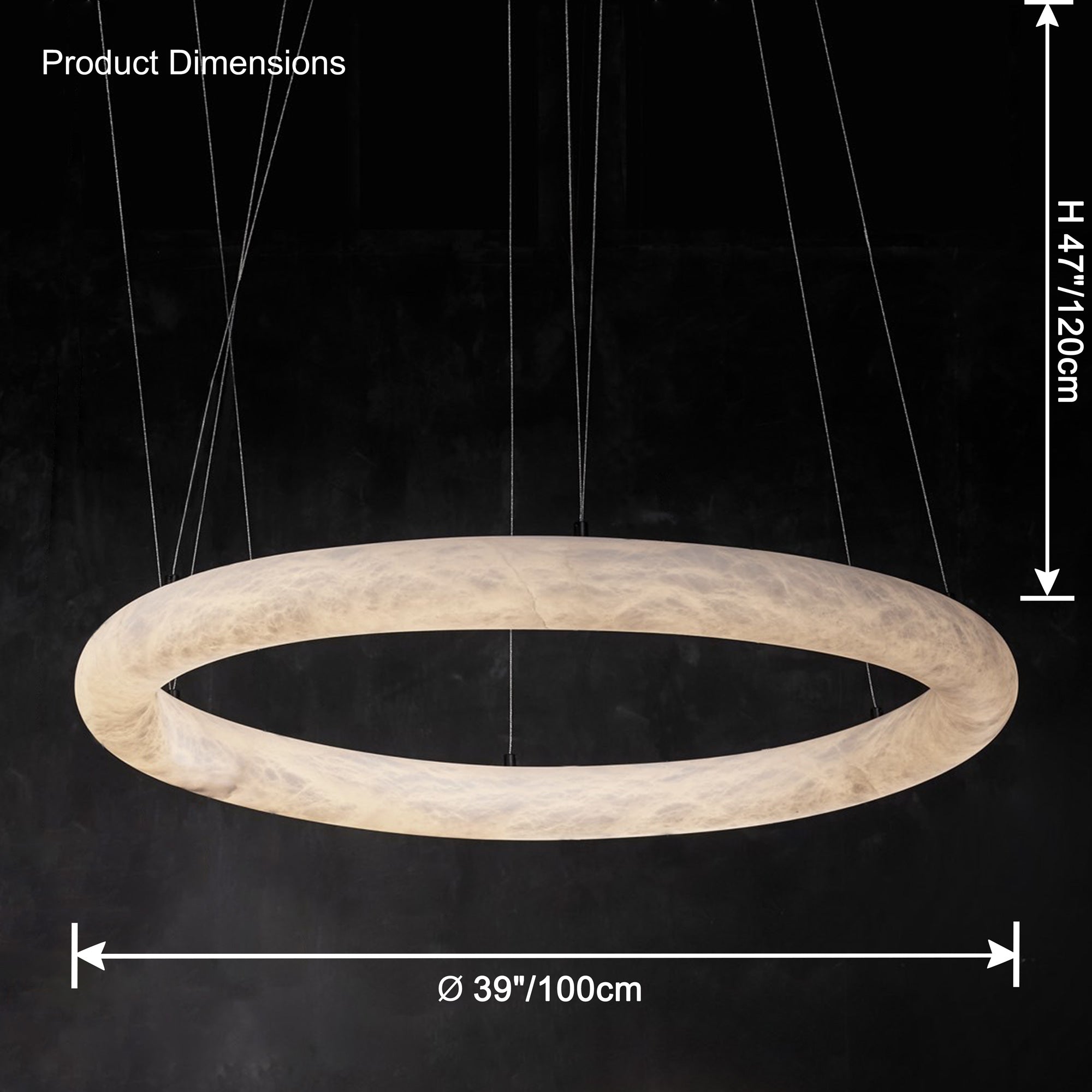 Antizer Modern Alabaster Circle LED Chandelier
