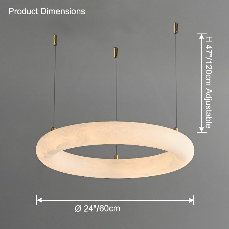 Antizer Modern Alabaster Circle LED Chandelier