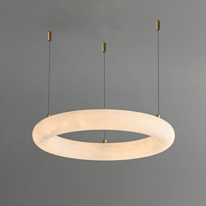 Antizer Modern Alabaster Circle LED Chandelier