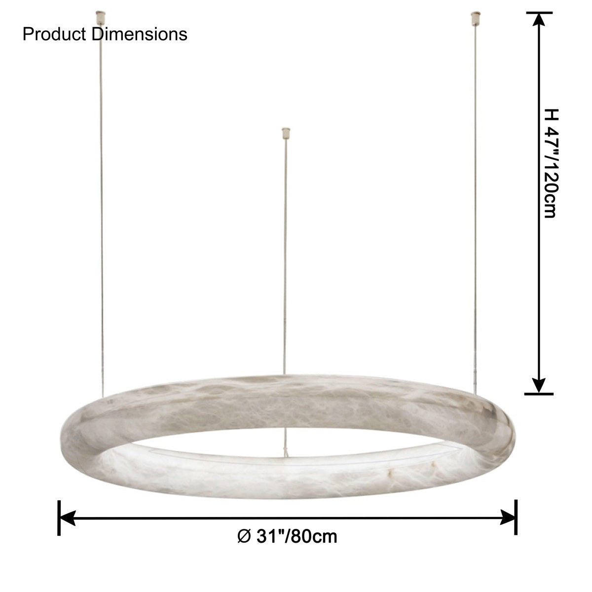 Antizer Modern Alabaster Circle LED Chandelier