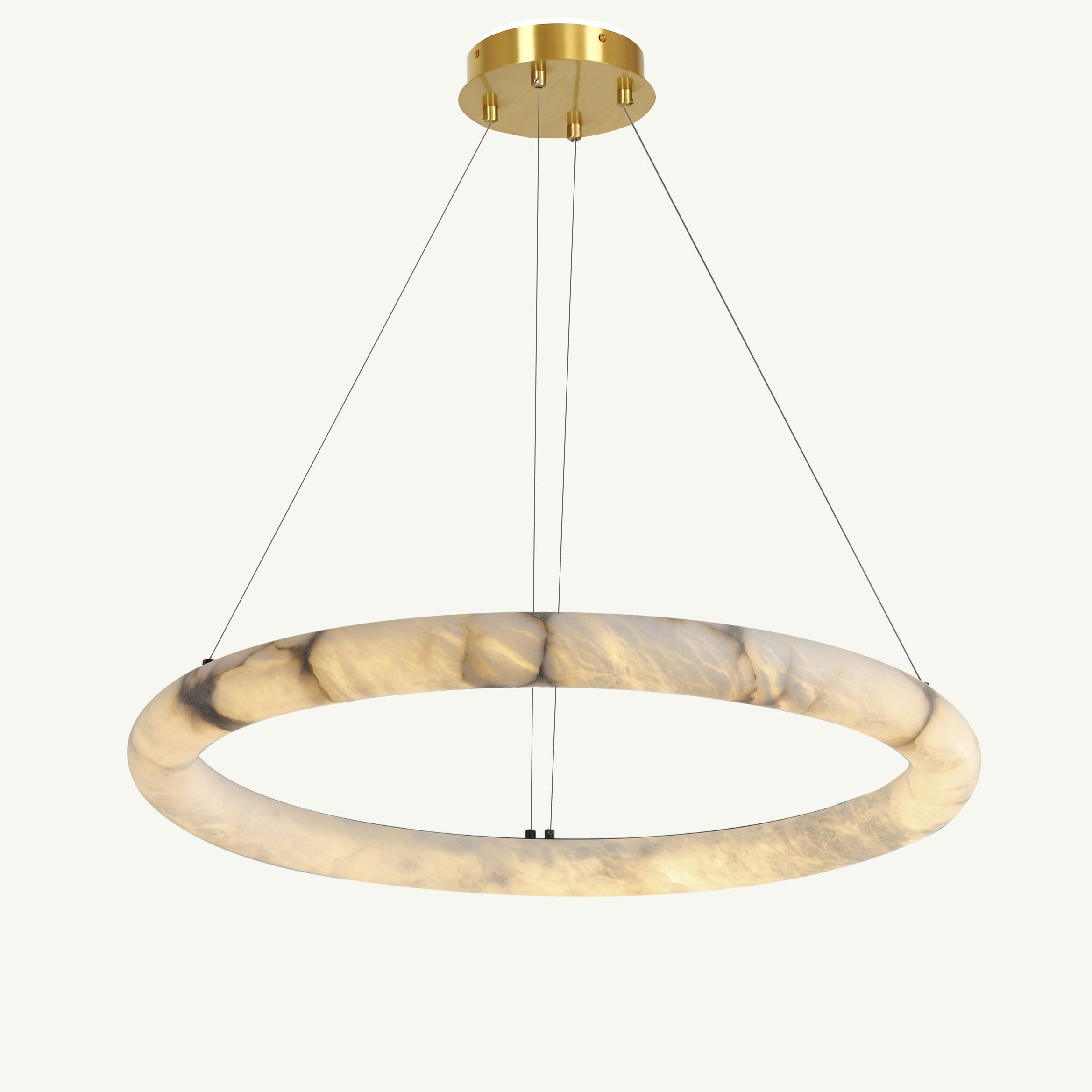 Antizer Luxury Leather Circular Alabaster Chandelier