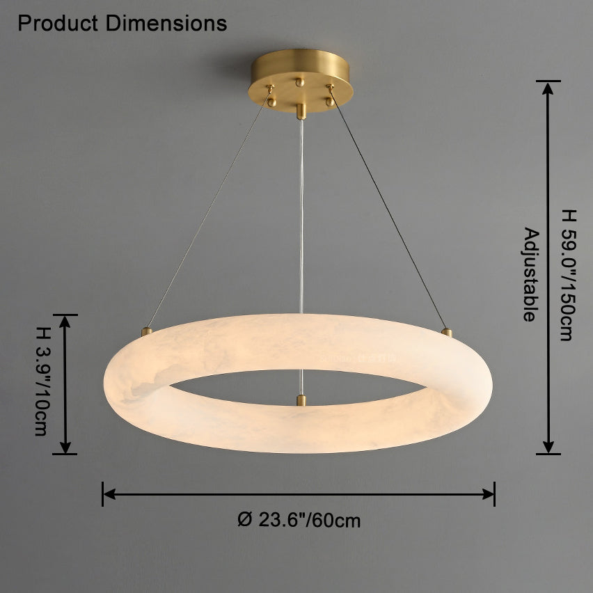 Antizer Luxury Leather Circular Alabaster Chandelier