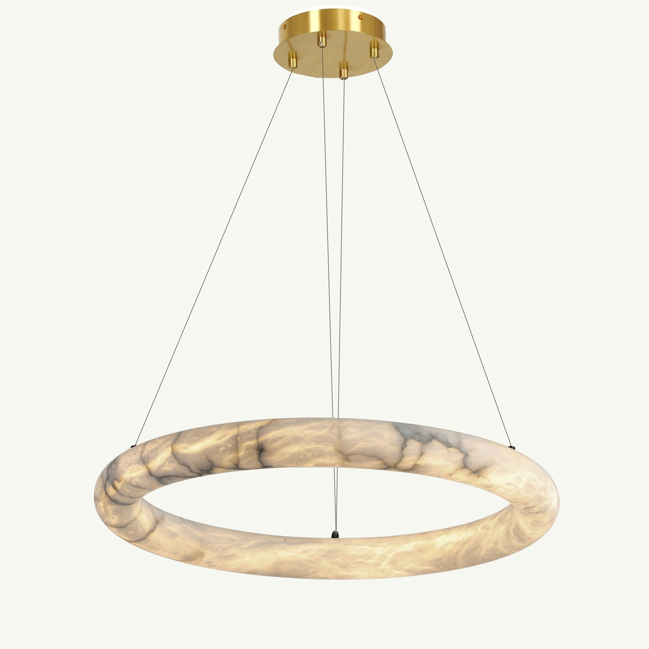 Antizer Luxury Leather Circular Alabaster Chandelier