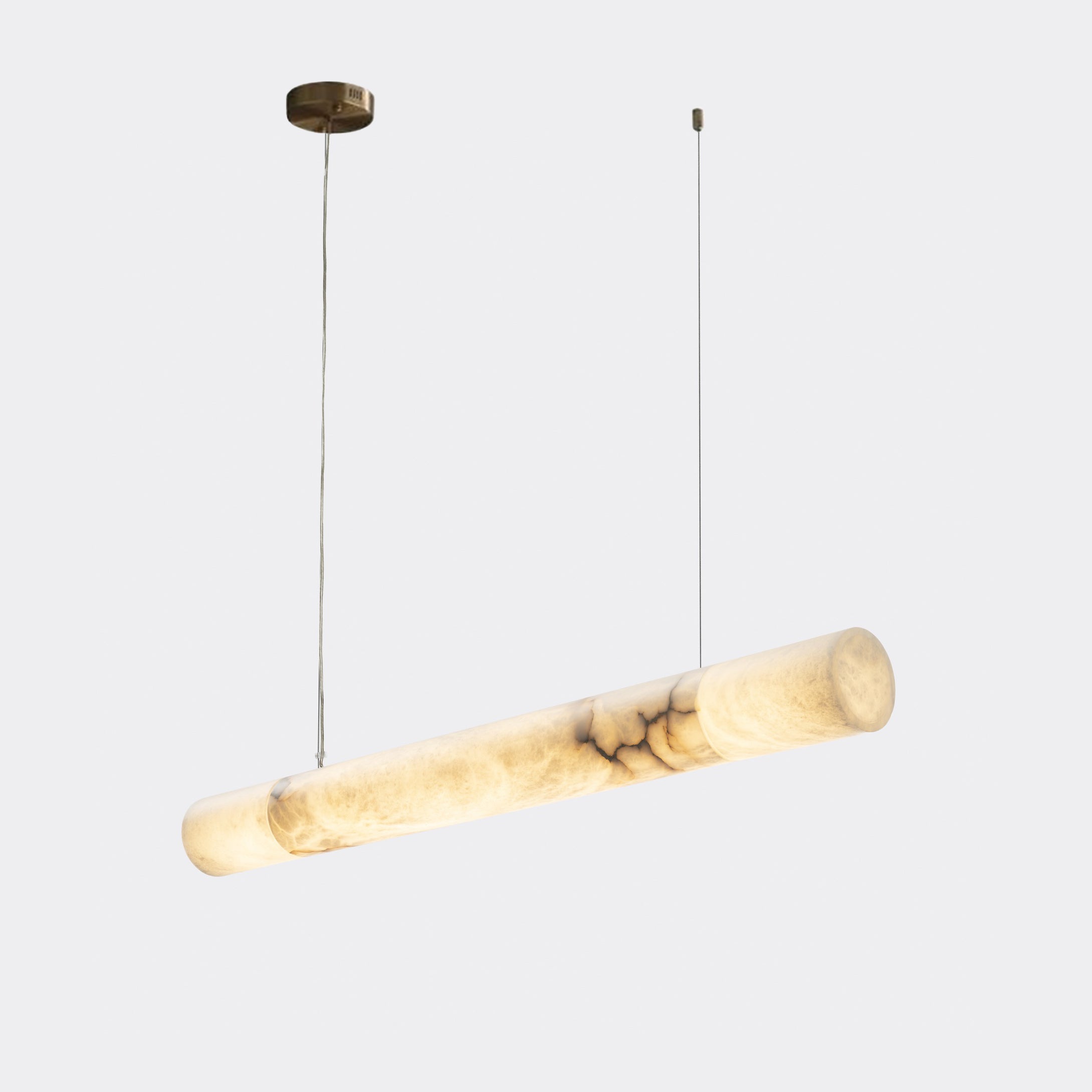 Antizer Minimalist Alabaster Tube Linear Pendant Light