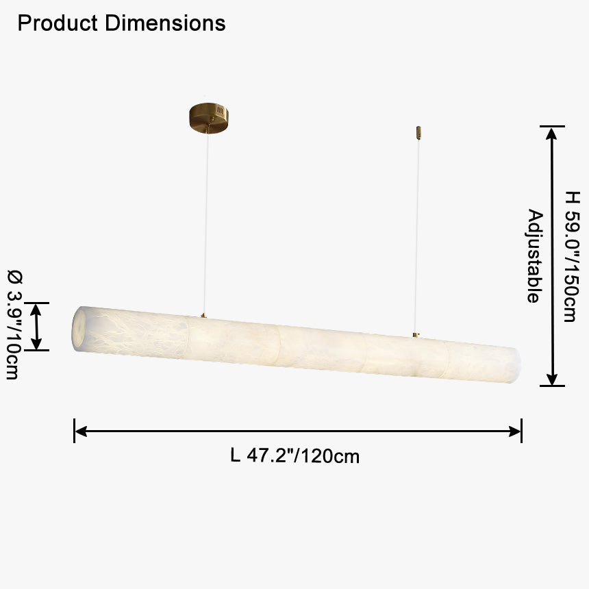 Antizer Minimalist Alabaster Tube Linear Pendant Light