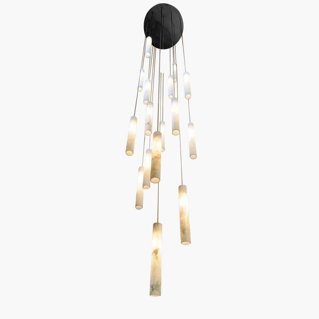 Antizer Modern Alabaster Tube Staircase Chandelier