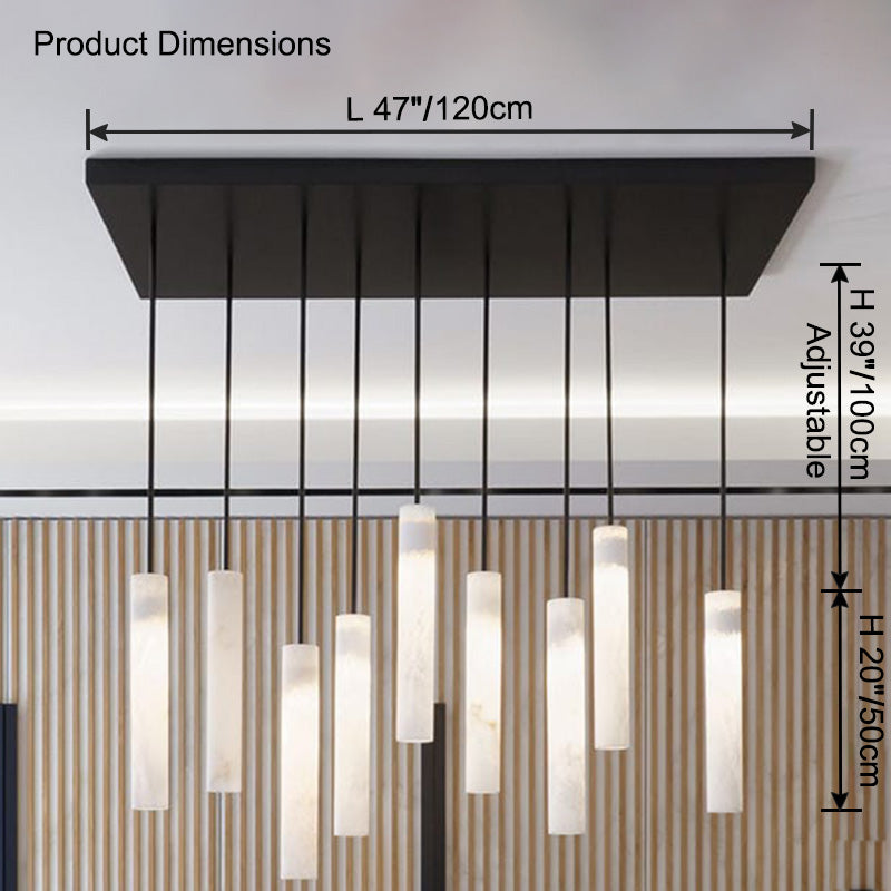 Antizer Minimalist Alabaster Tube Pendant Light