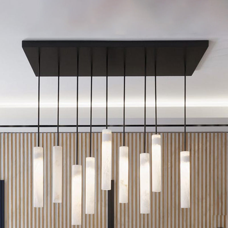 Antizer Minimalist Alabaster Tube Pendant Light