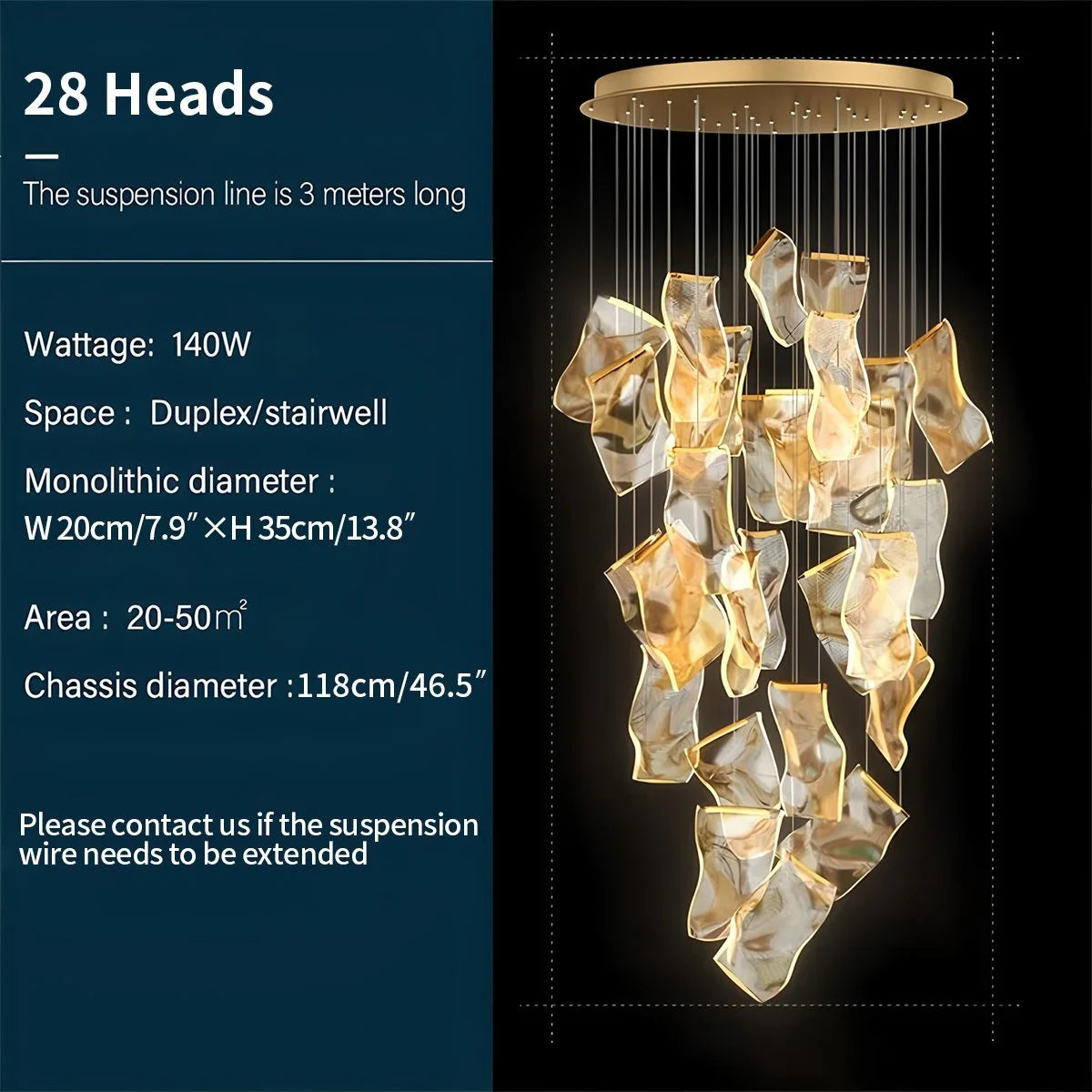 Antizer Light Luxury Art Large Chandelier
