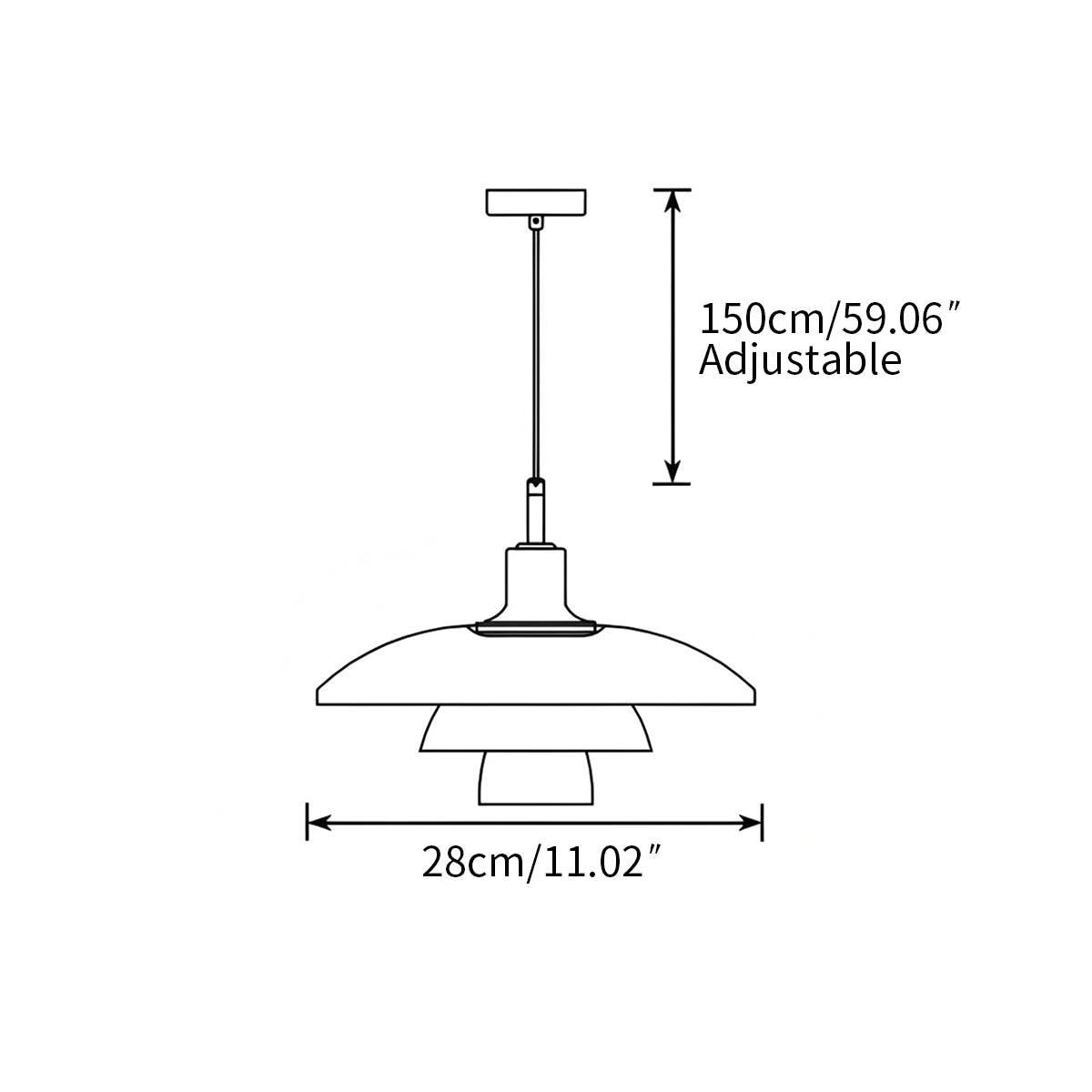 modern glass pendant light size
