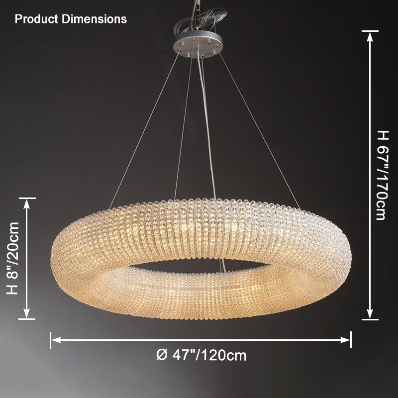 Antizer Luxury Art Halo Crystal Chandelier
