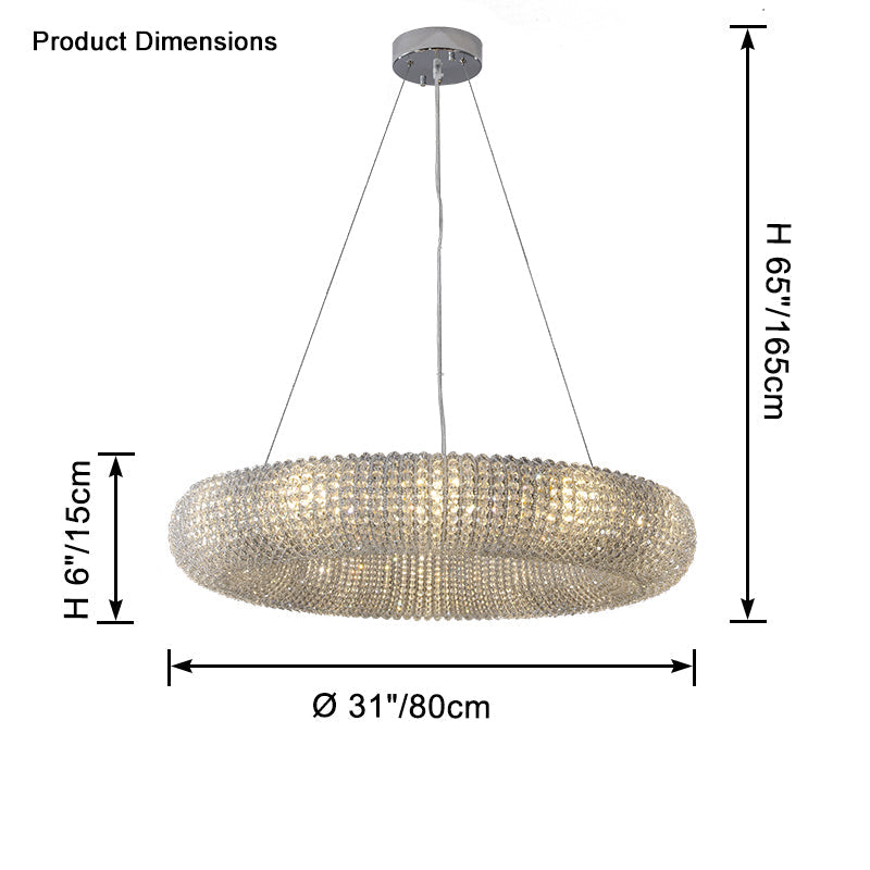 Antizer Luxury Art Halo Crystal Chandelier