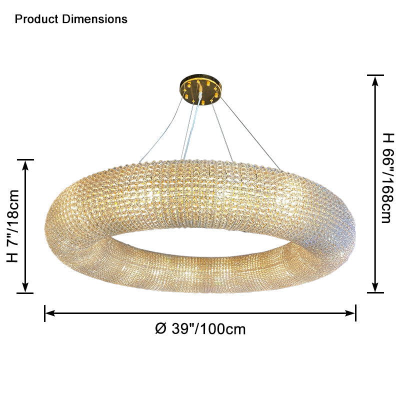 Antizer Luxury Art Halo Crystal Chandelier