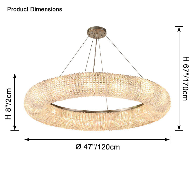 Antizer Luxury Art Halo Crystal Chandelier