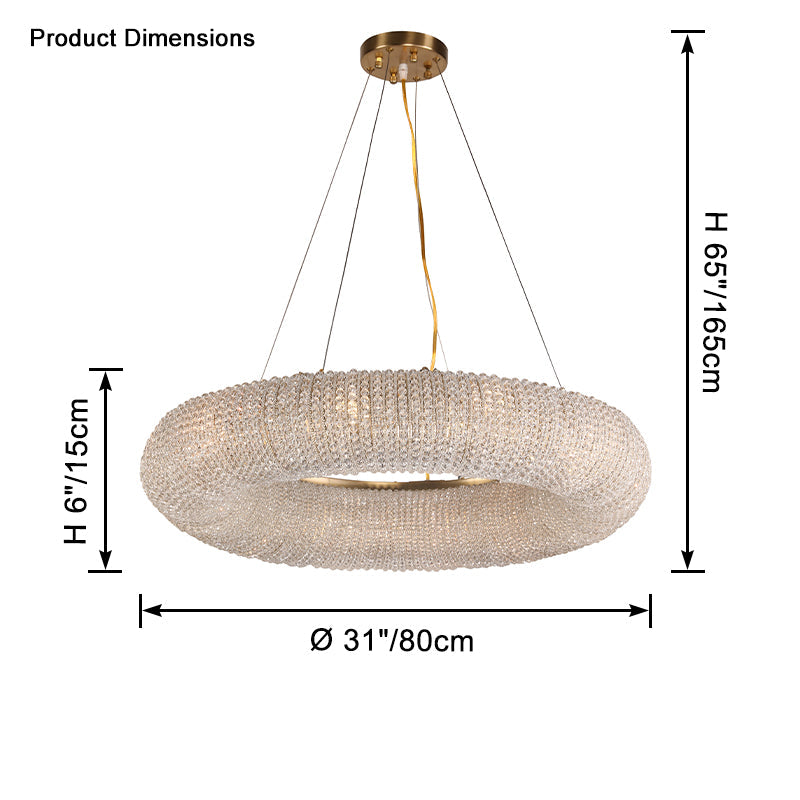 Antizer Luxury Art Halo Crystal Chandelier