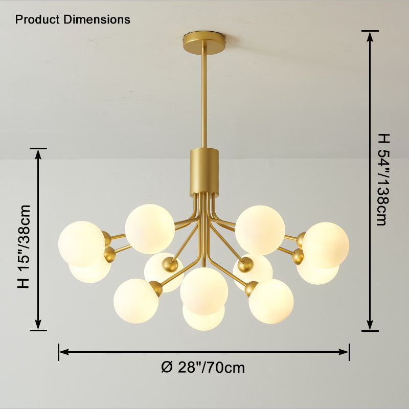 Antizer Modern Frosted Glass Globe Chandelier