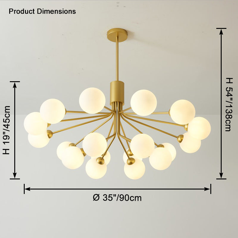 Antizer Modern Frosted Glass Globe Chandelier