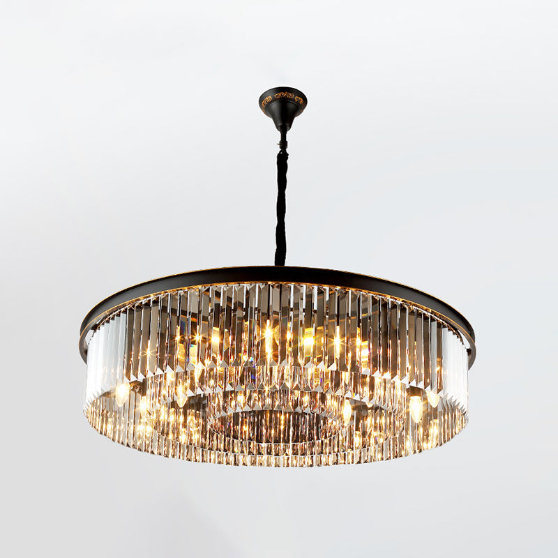 Antizer Smoked Crystal Round Chandelier