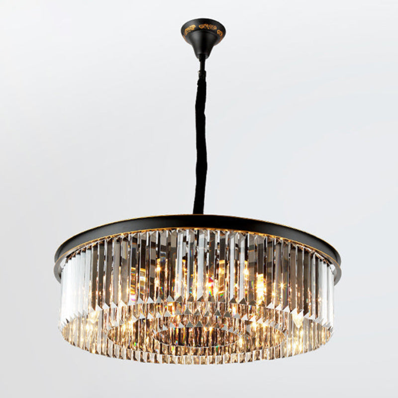 Antizer Smoked Crystal Round Chandelier