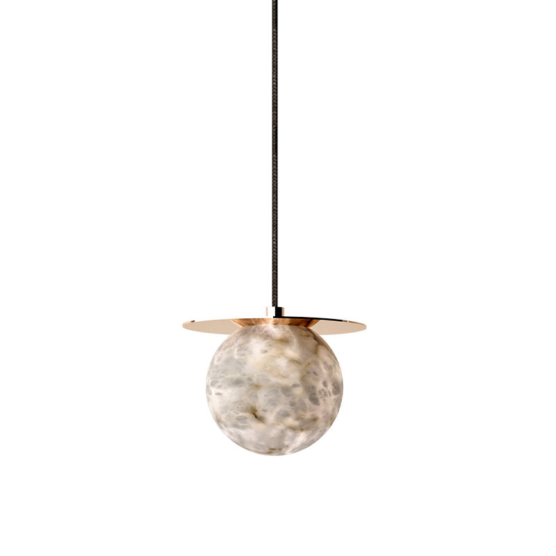 Antizer Alabaster Globe Disc Pendant Light