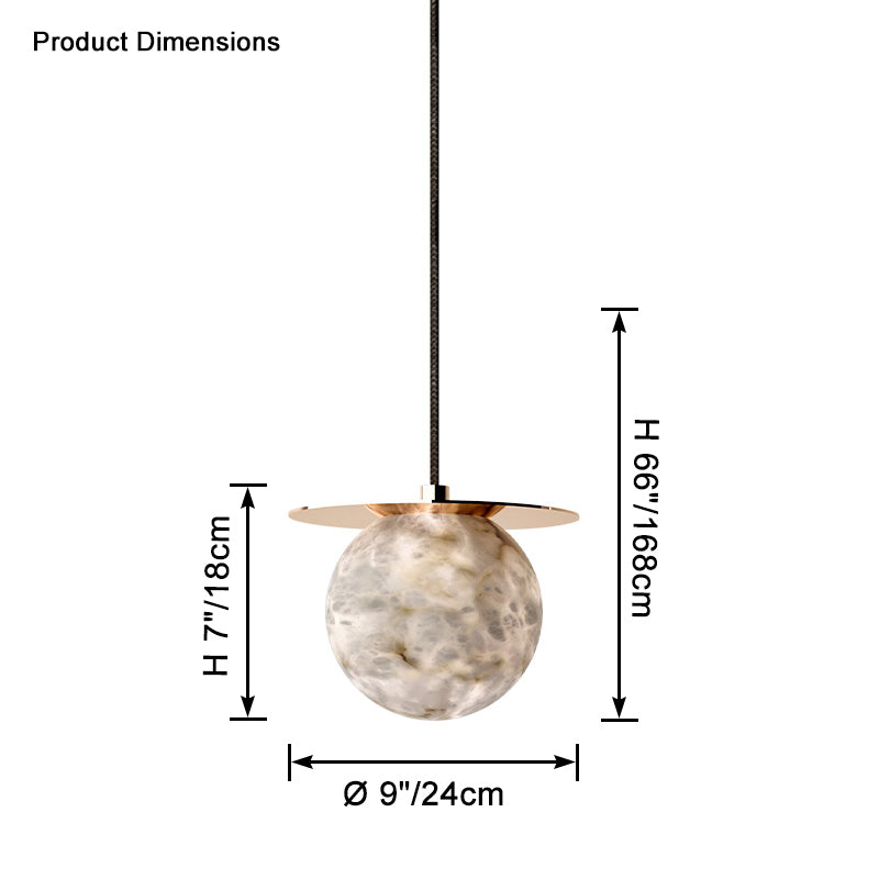 Antizer Alabaster Globe Disc Pendant Light