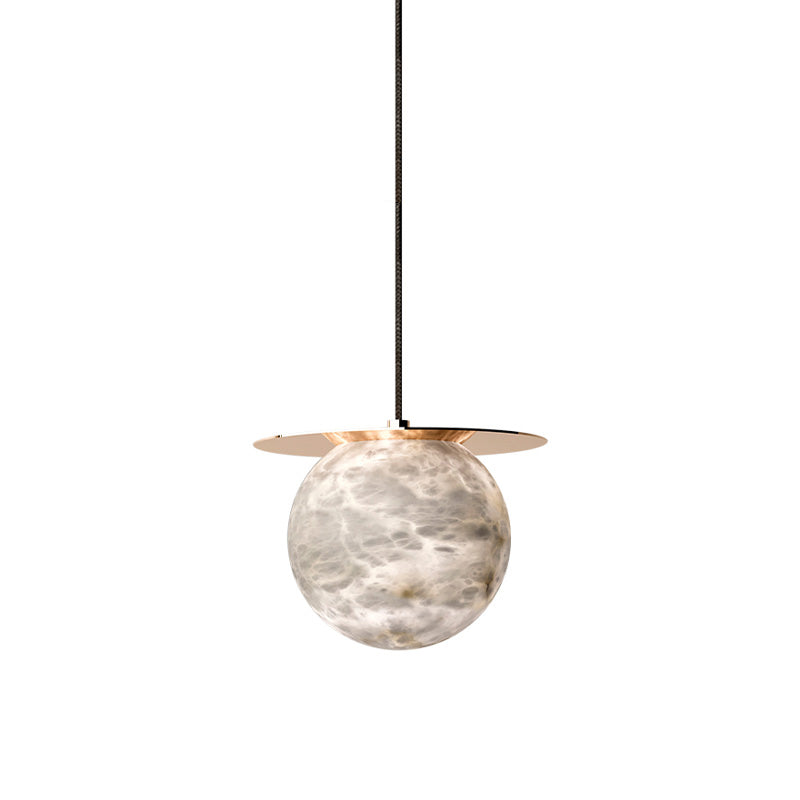 Antizer Alabaster Globe Disc Pendant Light
