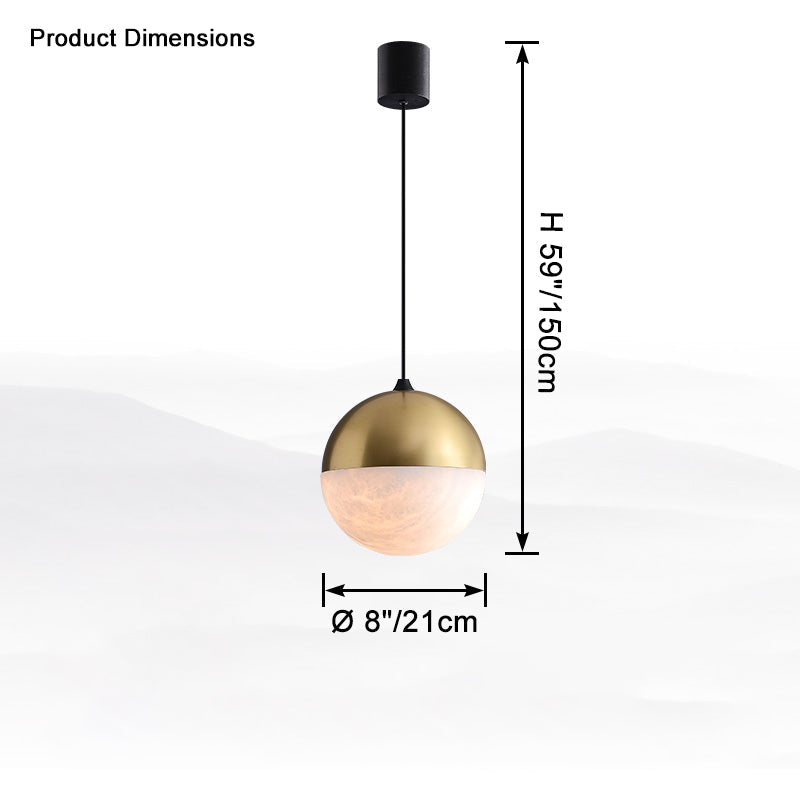 Antizer Modern Alabaster Globe Pendant Light