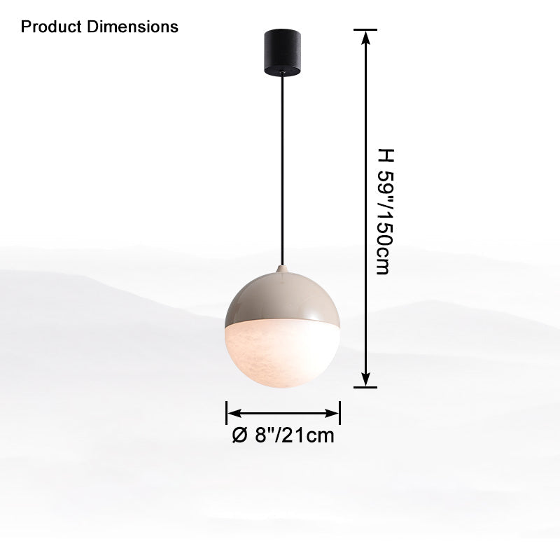 Antizer Modern Alabaster Globe Pendant Light
