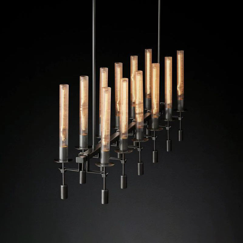Antizer Candelabra Linear Glass Tube Chandelier