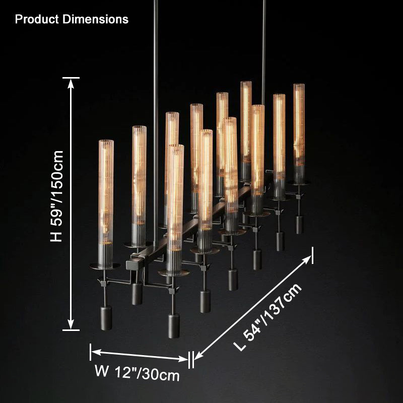 Antizer Candelabra Linear Glass Tube Chandelier