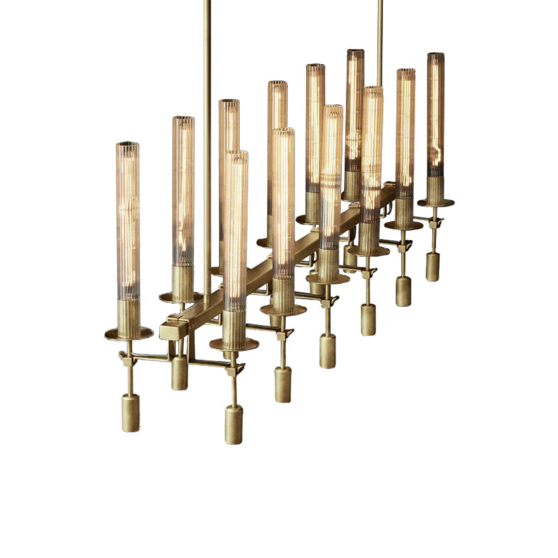 Antizer Candelabra Linear Glass Tube Chandelier