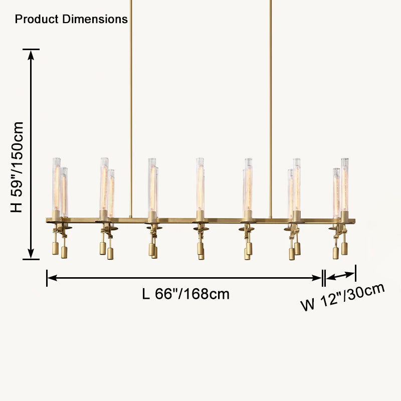 Antizer Candelabra Linear Glass Tube Chandelier