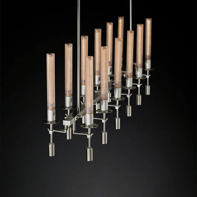 Antizer Candelabra Linear Glass Tube Chandelier