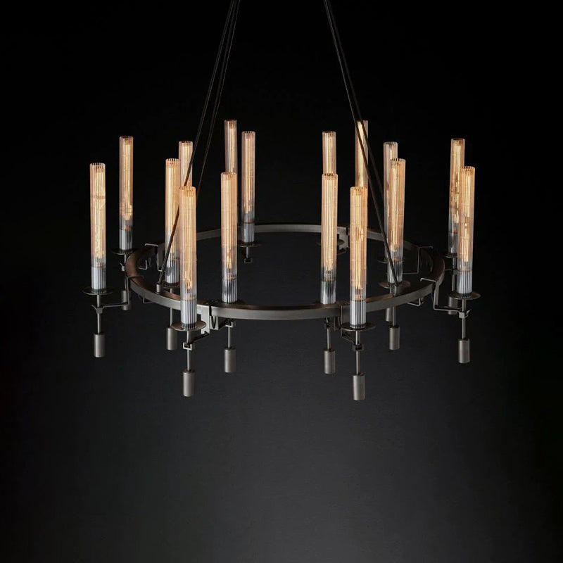 Antizer Candelabra Circular Glass Tube Chandelier