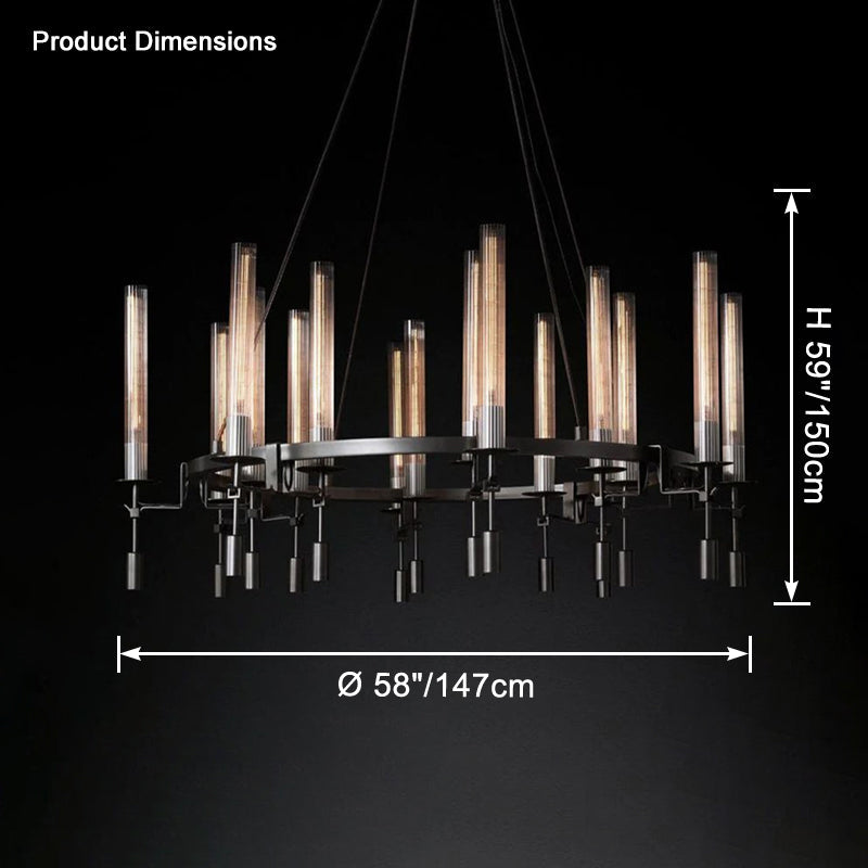 Antizer Candelabra Circular Glass Tube Chandelier