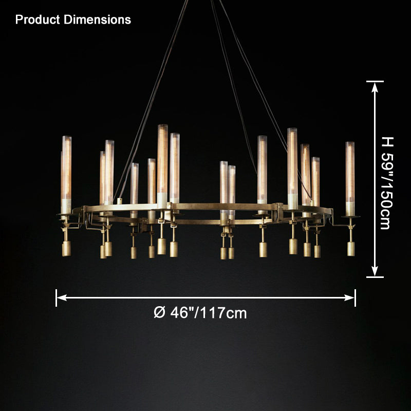 Antizer Candelabra Circular Glass Tube Chandelier