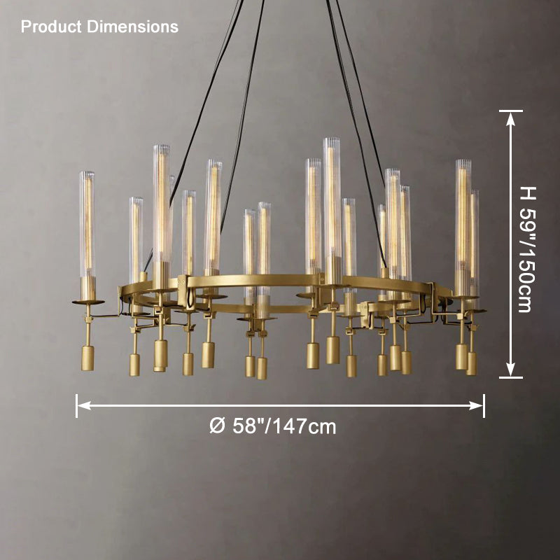 Antizer Candelabra Circular Glass Tube Chandelier