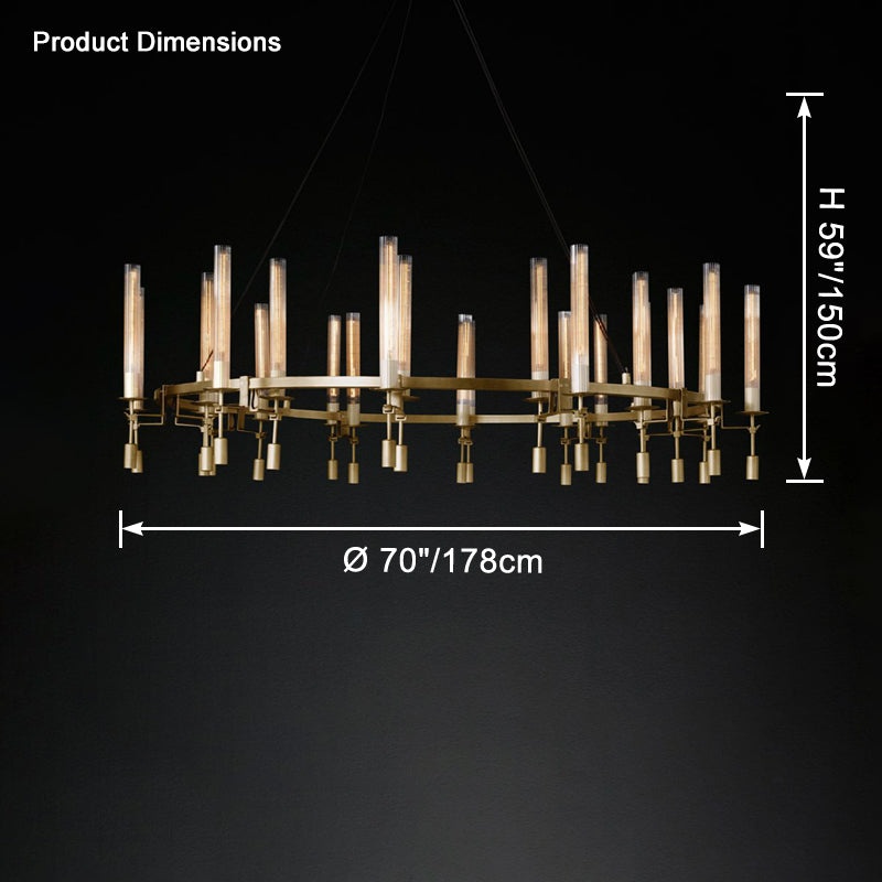 Antizer Candelabra Circular Glass Tube Chandelier