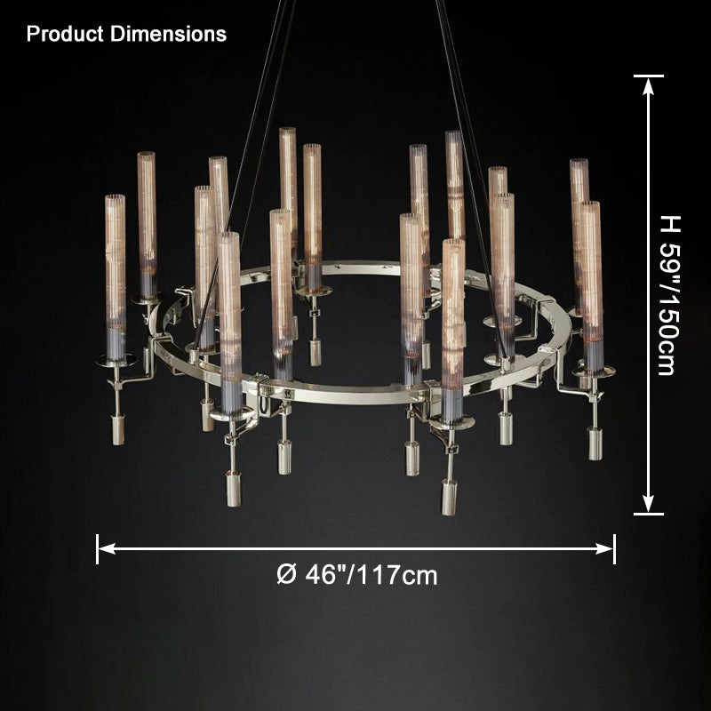 Antizer Candelabra Circular Glass Tube Chandelier