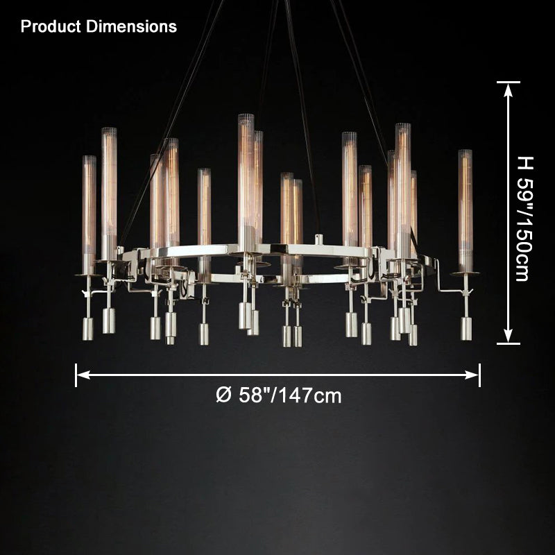 Antizer Candelabra Circular Glass Tube Chandelier