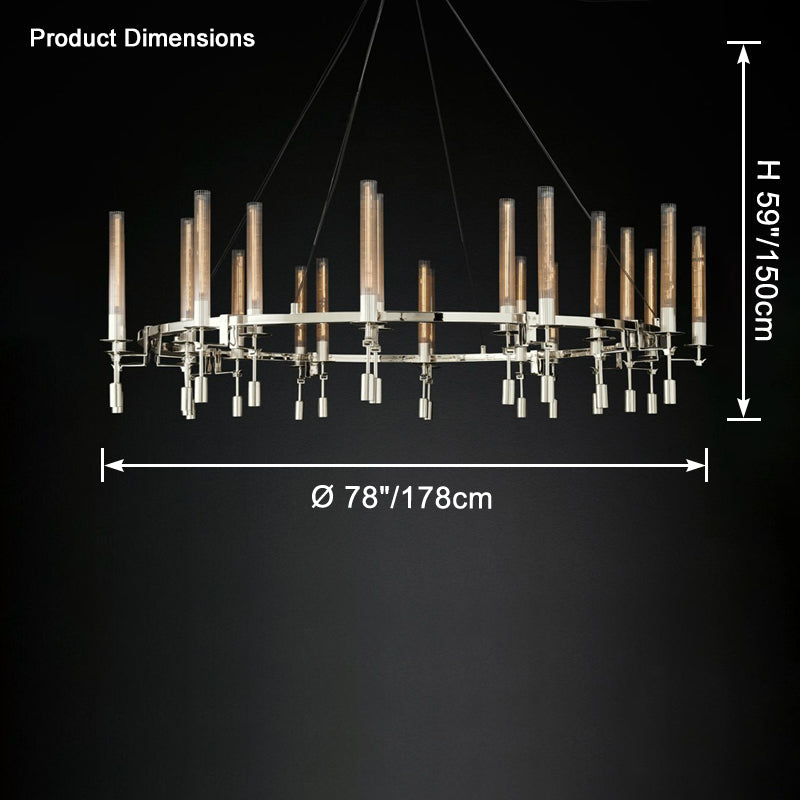 Antizer Candelabra Circular Glass Tube Chandelier