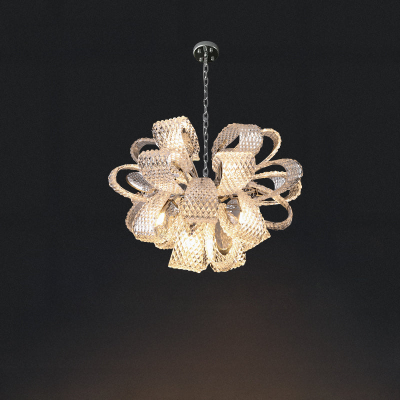 Antizer Art Luxury Glass Flower Chandelier