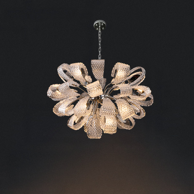 Antizer Art Luxury Glass Flower Chandelier