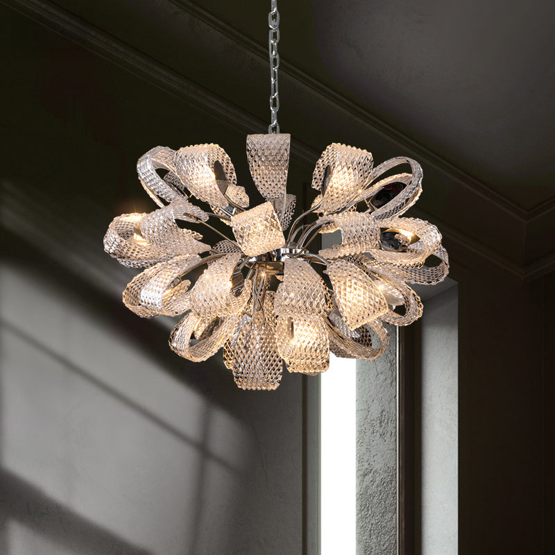 Antizer Art Luxury Glass Flower Chandelier